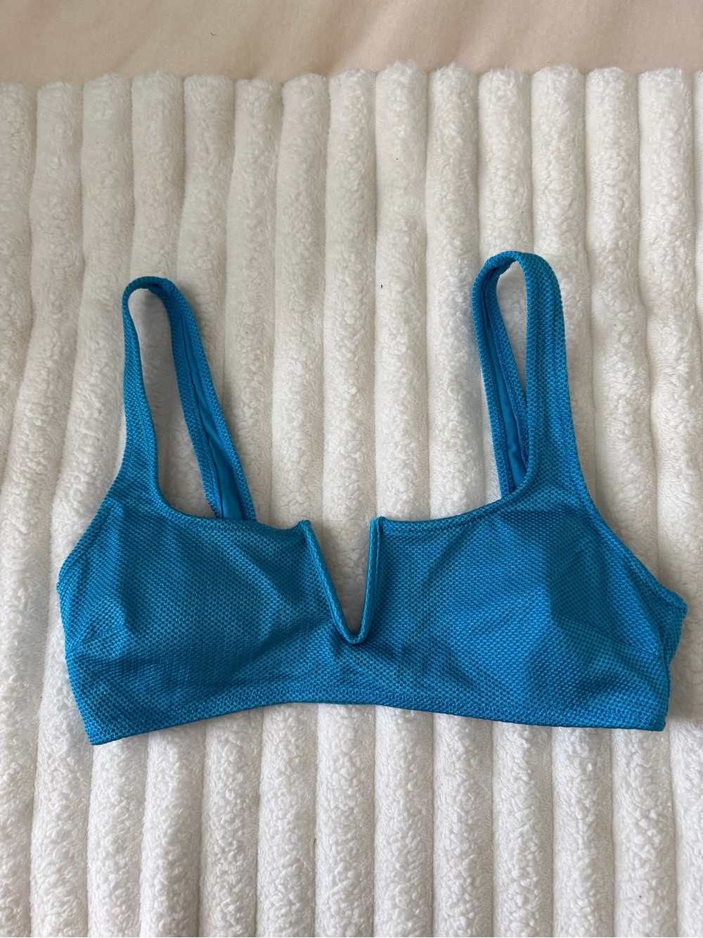 aerie Teal Blue V-Notch Swim Bikini Top